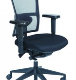 Schaffenburg bureaustoel serie NPR 400, zitting stof, verstelbare rug in mesh, voetkruis , inclusief zithoogte-verstelling, synchroonmechanisme, schuifzitting en gewichtsinstelling, inclusief lendesteun, 3D verstelbare armleggers, multifunctionele wielen