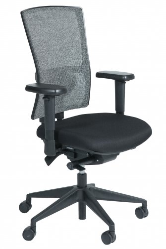 Schaffenburg Schaffenburg bureaustoel serie NPR 400, zitting stof, verstelbare rug in mesh, voetkruis , inclusief zithoogte-verstelling, synchroonmechanisme, schuifzitting en gewichtsinstelling, inclusief lendesteun, 3D verstelbare armleggers, multifunctionele wielen