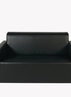 Fauteuil 2-zitter kunstleder zwart