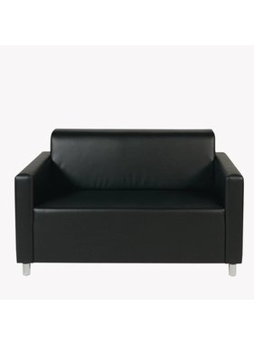 Fauteuil 2-zitter kunstleder zwart