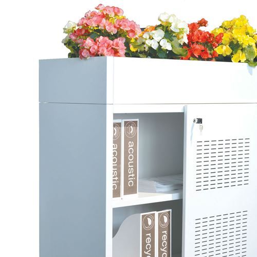 Claudius plantenbak 160x43x17,5cm (LxDxH), staal structuurlak