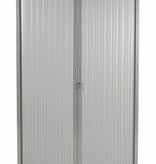 Aurelius roldeurkast 198x120x43cm, ombouw-en lamellenkleur . Voorzien van1-puntssluiting, genummerd slot, stalen slot eneindlamel. De handgrepen zijn in de eindlamelverzonken. Kast incl. 4 legborden.