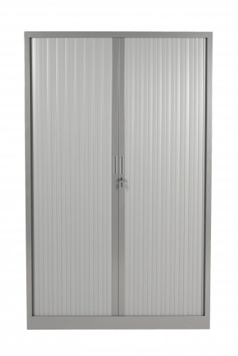 Aurelius roldeurkast 198x120x43cm, ombouw-en lamellenkleur . Voorzien van1-puntssluiting, genummerd slot, stalen slot eneindlamel. De handgrepen zijn in de eindlamelverzonken. Kast incl. 4 legborden.