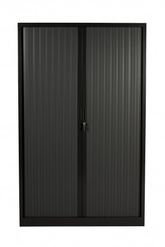 Aurelius roldeurkast 198x120x43cm, ombouw-en lamellenkleur . Voorzien van1-puntssluiting, genummerd slot, stalen slot eneindlamel. De handgrepen zijn in de eindlamelverzonken. Kast incl. 4 legborden.