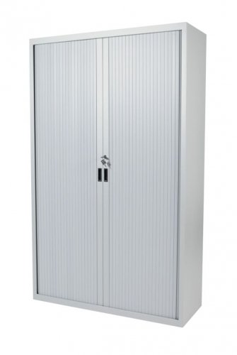 Claudius Basic roldeurkast 198x120x45cm., ombouw-en lamellenkleur , voorzien van 1-puntssluiting, genummerd slot, stalen slot eneindlamel. De handgrepen zijn in de eindlamelverzonken. (Interieur apart bestellen)