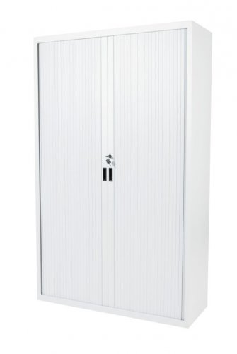 Claudius Basic roldeurkast 198x120x45cm., ombouw-en lamellenkleur , voorzien van 1-puntssluiting, genummerd slot, stalen slot eneindlamel. De handgrepen zijn in de eindlamelverzonken. (Interieur apart bestellen)