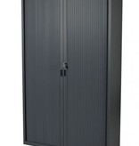 Claudius Basic roldeurkast 198x120x45cm., ombouw-en lamellenkleur , voorzien van 1-puntssluiting, genummerd slot, stalen slot eneindlamel. De handgrepen zijn in de eindlamelverzonken. (Interieur apart bestellen)