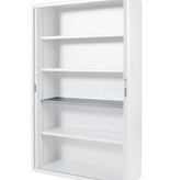 Lateraal legbord (met uitsparingen legborddragers), voor roldeurkast 80 cm. breed