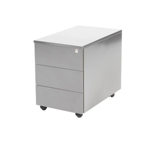 Claudius Basic verrijdbaar ladenblok 410x585x560mm (BxDxH) 3 lades A6, romp en lade . Voorzien van kunststofpennenlade en metalen top