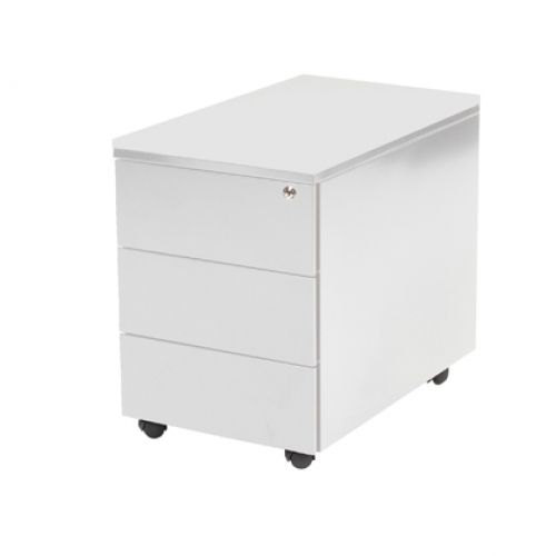 Claudius Basic verrijdbaar ladenblok 410x585x560mm (BxDxH) 3 lades A6, romp en lade . Voorzien van kunststofpennenlade en metalen top