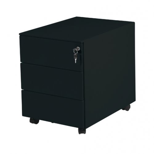 Claudius Plus verrijdbaar ladenblok, 43,5x55,4x78cm (BxHxD), uitgevoerd met 3 x laden A6 + 1 pennenlade, voorzien van contragewicht en slot met genummerde kniksleutel, alle lades voorzien van geblindeerde telescoopgeleiding en blokkeerinrichting, romp + l