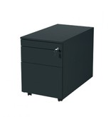 Claudius Plus verrijdbaar ladenblok, 43,5x55,4x78cm (BxHxD), uitgevoerd met 1 x lade A6, 1 x hangmappenlade A4 + 1 pennenlade, voorzien van contragewicht en slot met genummerde kniksleutel, alle lades voorzien van geblindeerde telescoopgeleiding en blokke