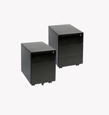 Claudius Basic verrijdbaar ladenblok 410x585x560mm (BxDxH) 1 lade A6, 1 hangmappenlade A4, romp en lade . Voorzien van kunststofpennenlade en metalen top