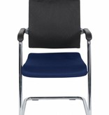 Schaffenburg serie 045 conferentiestoel, sledeframe verchroomd staal, voorzien van soft armpads. 1 jaar garantie