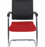 Schaffenburg serie 045 conferentiestoel, sledeframe verchroomd staal, voorzien van soft armpads. 1 jaar garantie