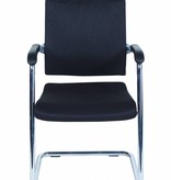 Schaffenburg serie 045 conferentiestoel, sledeframe verchroomd staal, voorzien van soft armpads. 1 jaar garantie