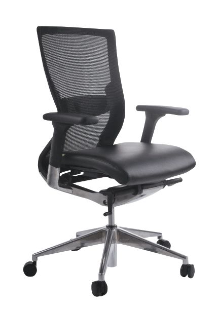 Schaffenburg serie 105 bureaustoel. Zitting en rugleuning leder of mesh,