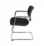 Schaffenburg serie 036 kantine-/ conferentiestoel zitting , rug kunststof , armleggers kunststof, sledeframe staal verchroomd