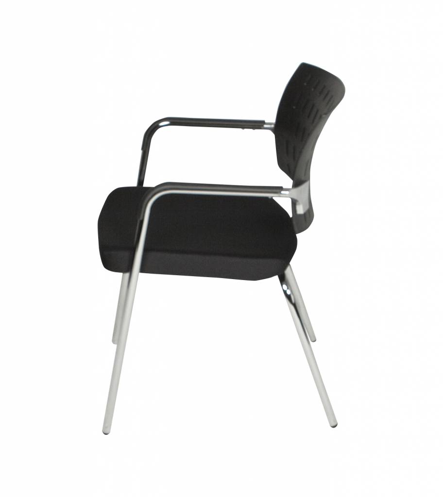 Schaffenburg 036 zwart 4-poots frame kantine-/ conferentiestoel