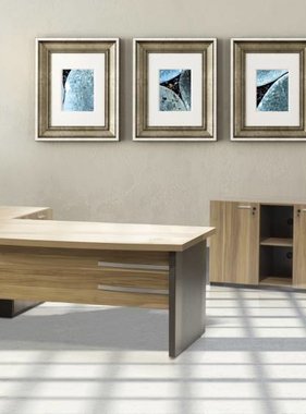 ZENO dir. bureau 200x100 licht noten/ antraciet