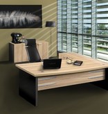 Schaffenburg ZENO directie bureau, vaste hoogte (75cm) met 200x100cm blad en licht noten/ antraciet kleurstelling