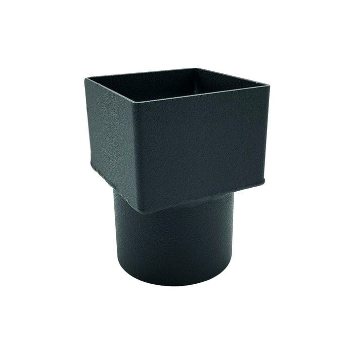 Kallos Aluminium verloop (schuifmof) 80x80 mm naar rond 80 mm - zwart RAL 9005 fijnstructuur (Kallos)