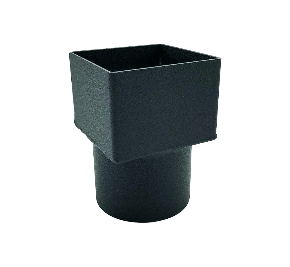 Kallos Verloop alu 80x80 naar rond 80 mm RAL-9005 fijnstructuur