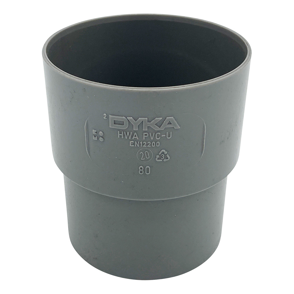 Jurola PVC verbindingsmof 80 mm mof/spie verjongd - grijs (RAL 7037) t.b.v. rioolbuisaansluiting