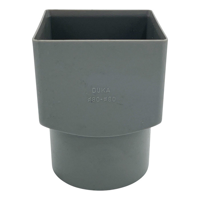 Jurola PVC verloopmof 80x80 mm naar 80 mm mof/spie grijs RAL 7037 - aansluiting rioolbuis
