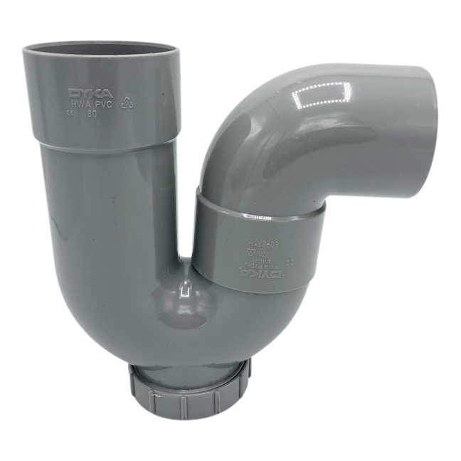 PVC sifon met 87.5 graden bocht 80 mm riool
