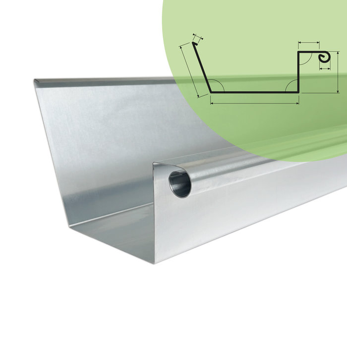 Rheinzink Zinken dakgoot voor houten bak op maat (Rheinzink titaanzink 0,8 mm)