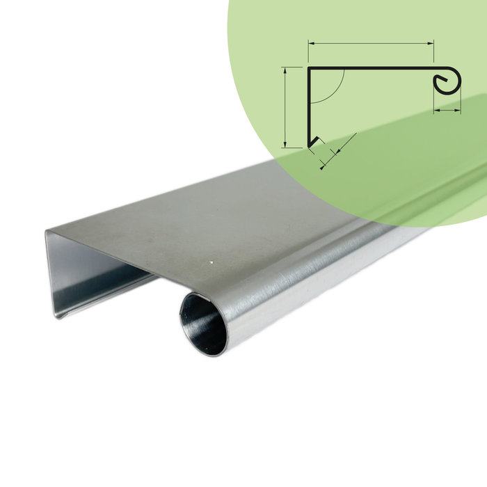 Rheinzink Zinken Deklijst op maat met kraal 90 gr