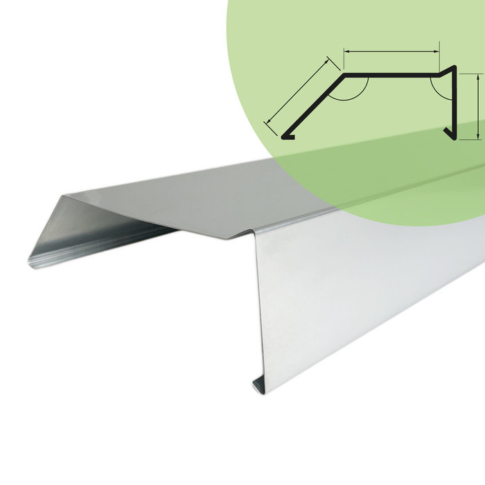 Rheinzink Zinken deklijst op maat vlak met neus (Rheinzink titaanzink 0,8 mm)