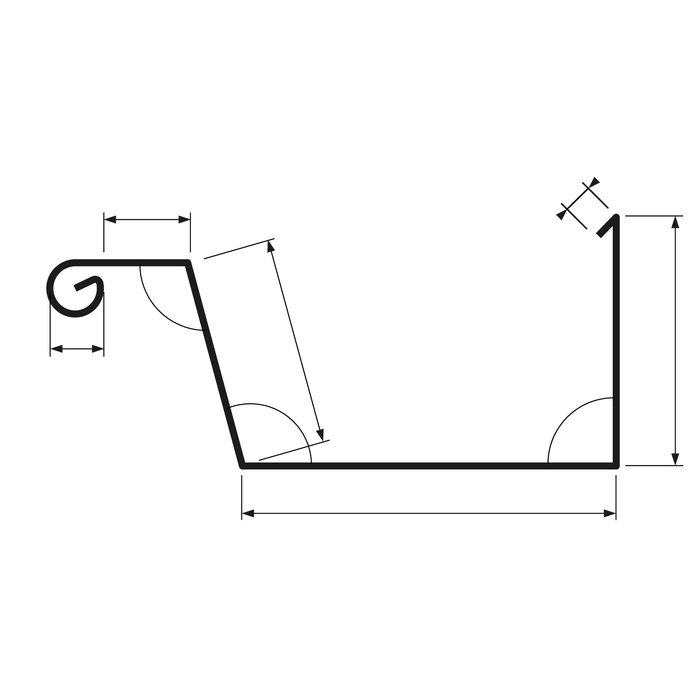 Rheinzink Zinken dakgoot op maat met kraal (Rheinzink titaanzink 0,8 mm)