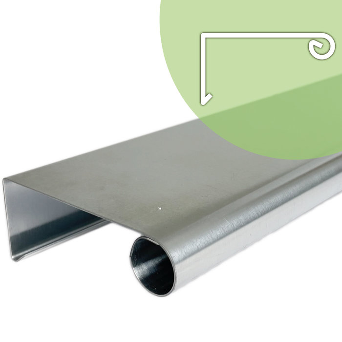 Rheinzink Zinken deklijst op maat met kraal 90 graden (Rheinzink titaanzink 0,8 mm)