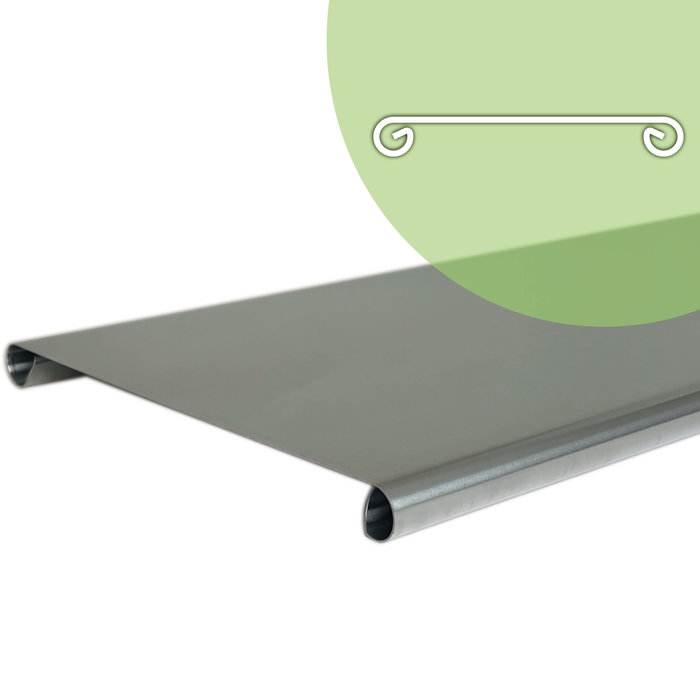 Rheinzink Zinken deklijst op maat met dubbele kraal (Rheinzink titaanzink 0,8 mm)