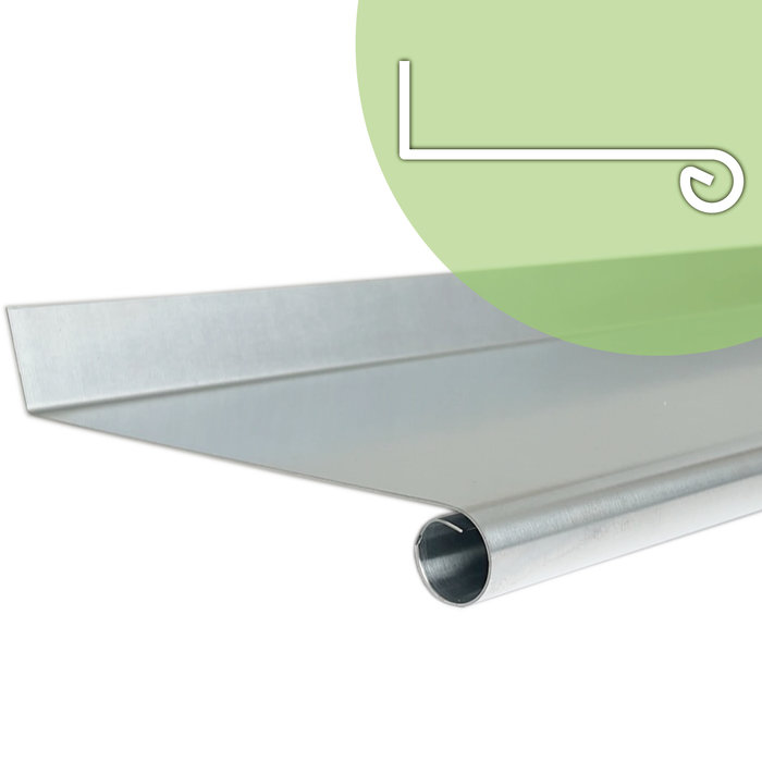 Rheinzink Zinken lekdorpel op maat met kraal (Rheinzink titaanzink 0,8 mm)