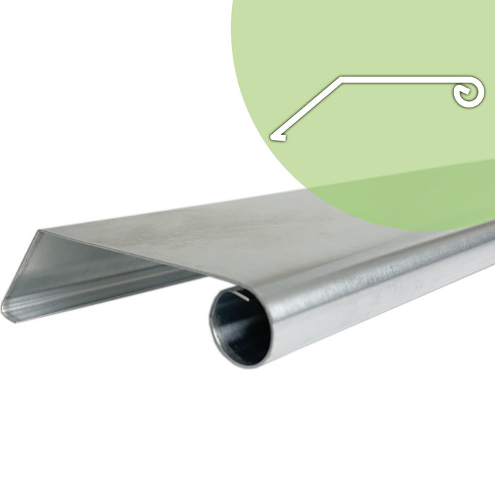 Rheinzink Zinken deklijst op maat met kraal 135 graden (Rheinzink titaanzink 0,8 mm)