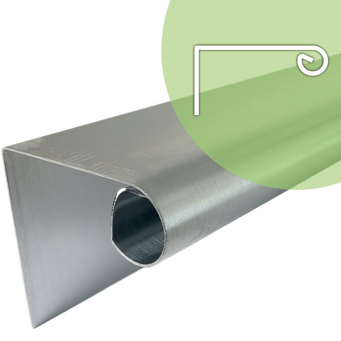 Rheinzink Zinken deklijst op maat met kraal 90 graden (Rheinzink titaanzink 0,8 mm)