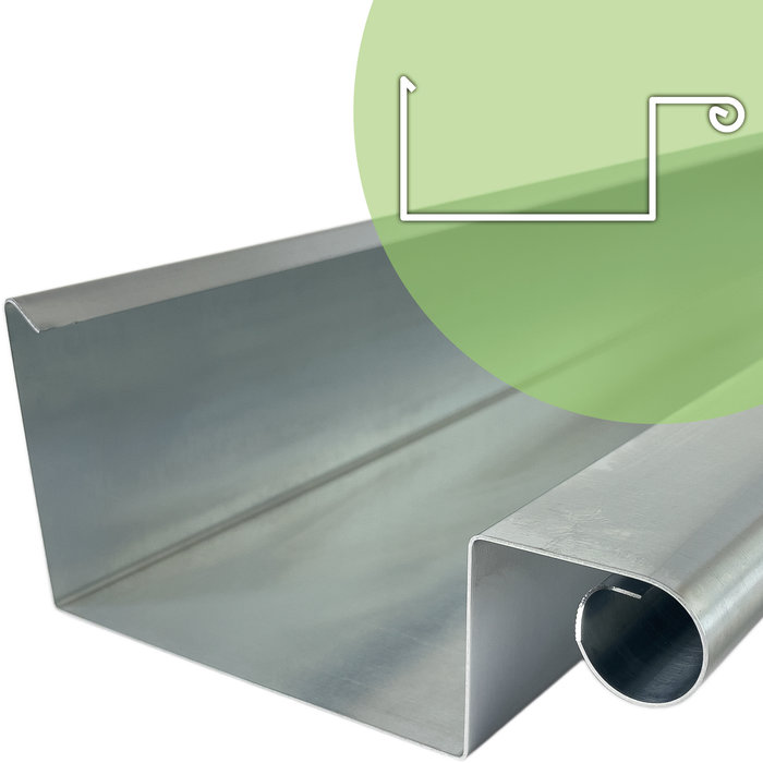 Rheinzink Zinken bakgoot op maat - rechthoekig (Rheinzink titaanzink 0,8 mm)