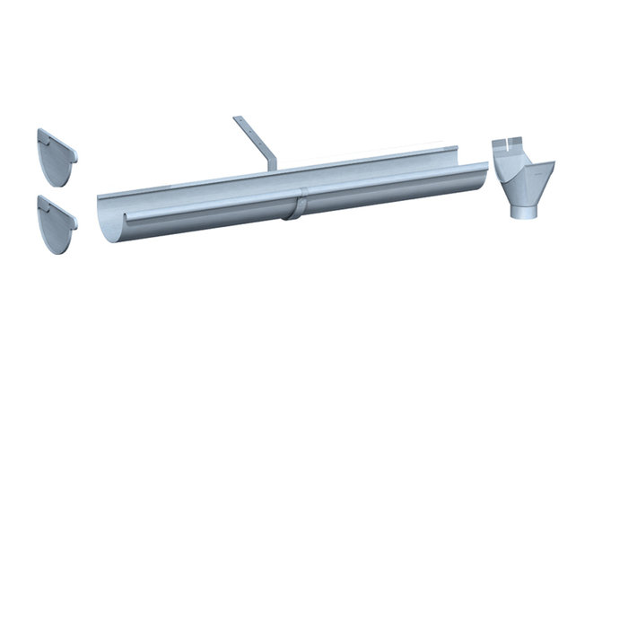 Rheinzink Complete zinken dakgoot set M333 - Rheinzink, zonder solderen, keuze 3 t/m 15 meter