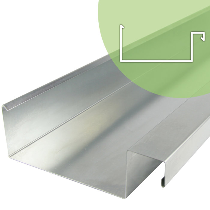 Rheinzink Zinken dakgoot op maat met waterkering - houten bak (Rheinzink titaanzink 0,8 mm)