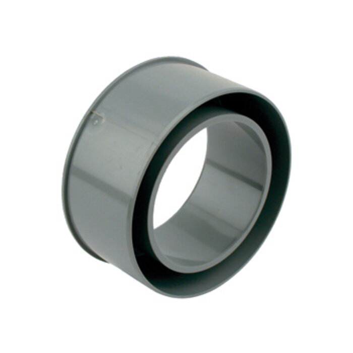 Jurola Inzetverloopstuk PVC 100-110 mm grijs (RAL 7037) - aansluiting regenpijp op rioolbuis