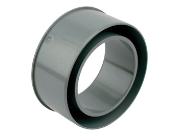 Jurola Inzetverloopstuk PVC 100-110 mm grijs (RAL 7037) - aansluiting regenpijp op rioolbuis