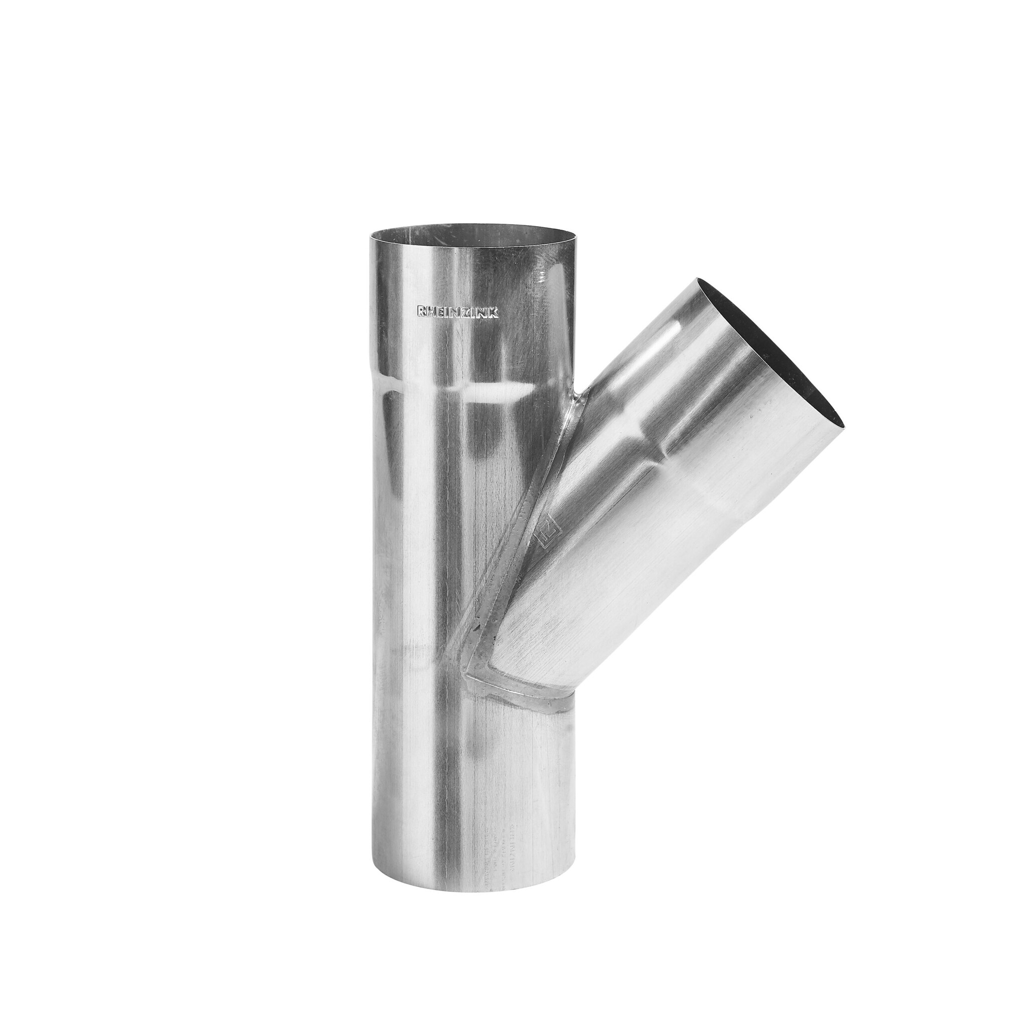 Regenpijp T-stuk zink 80 mm rond. 45 graden