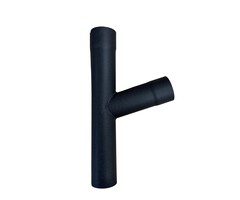 Prefa T-stuk 100 mm zijaansluiting P.10 zwart | Prefa