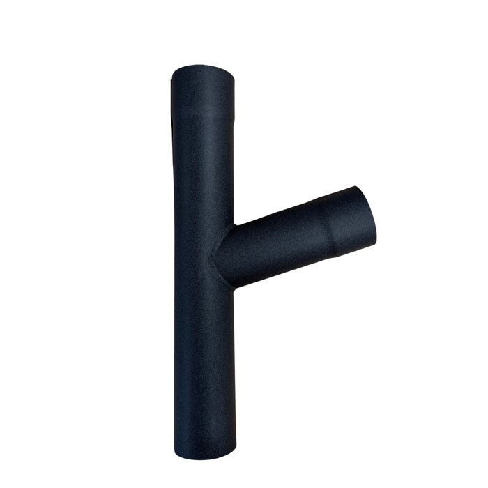 Prefa Aluminium T-stuk 100 mm met zijaansluiting 100 mm - P.10 zwart (Prefa)