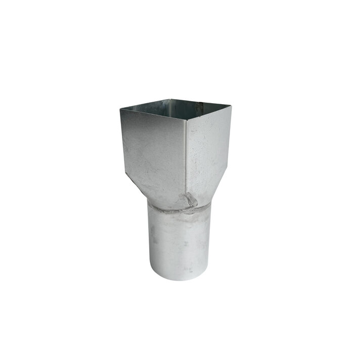 Nedzink Zinken regenpijp verloopstuk vierkant 80x80 mm naar rond 80 mm (NedZink)