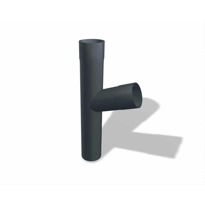 Prefa Aluminium T-stuk 80 mm met zijaansluiting 80 mm - P.10 antraciet (Prefa)