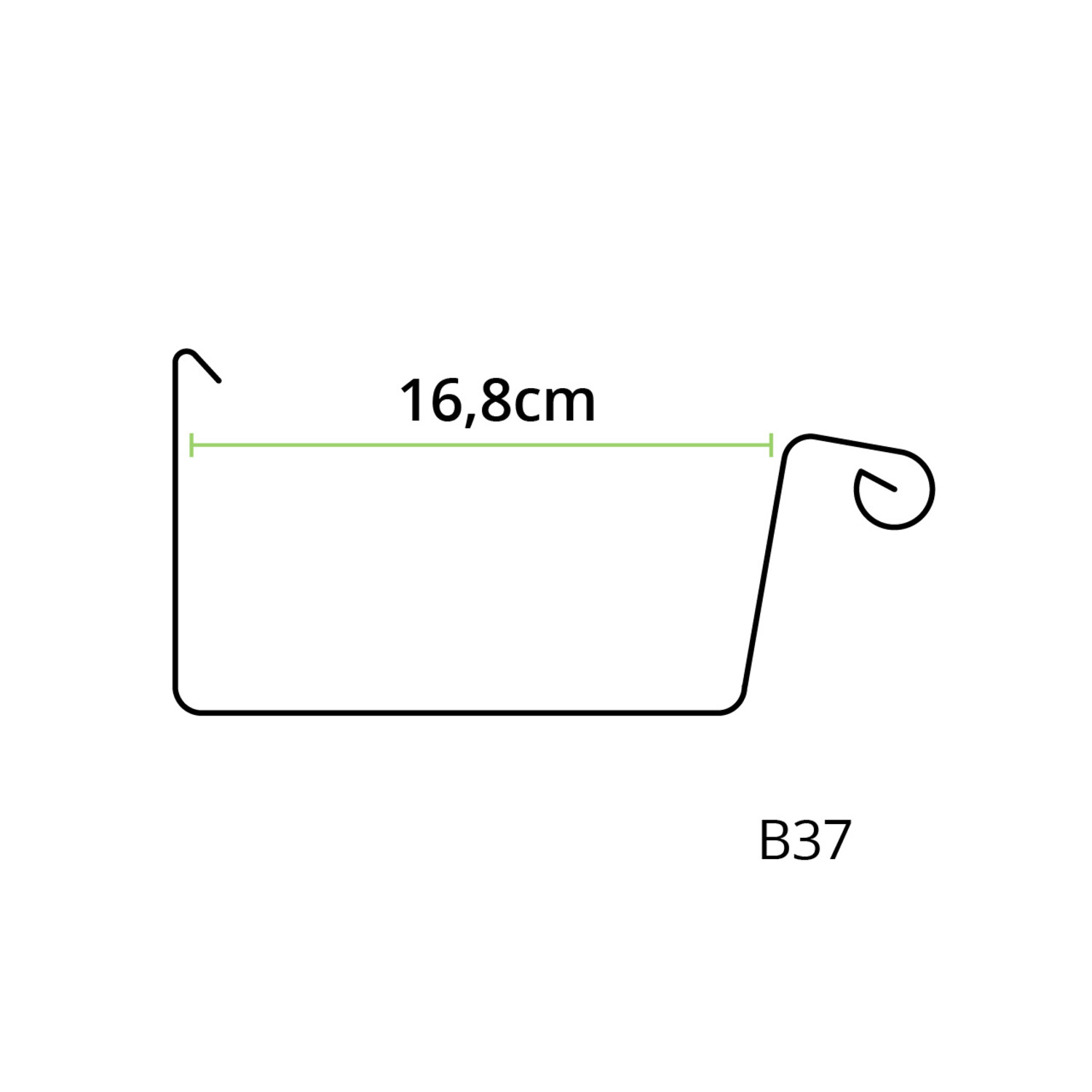 Zinken bakgoot B37 - 1 meter - Dakgootwinkel.nl